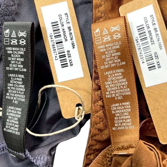 SKIMS Stretch Satin Scoop Neck Bralette Lot of 2 Armor Bronze XXS - Picture 10 of 12